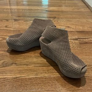 Chocolat Blu Suede Cutout Wedges